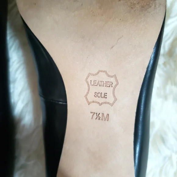 Tory Burch Black Heels with Gold Logo - Picture 8 of 10